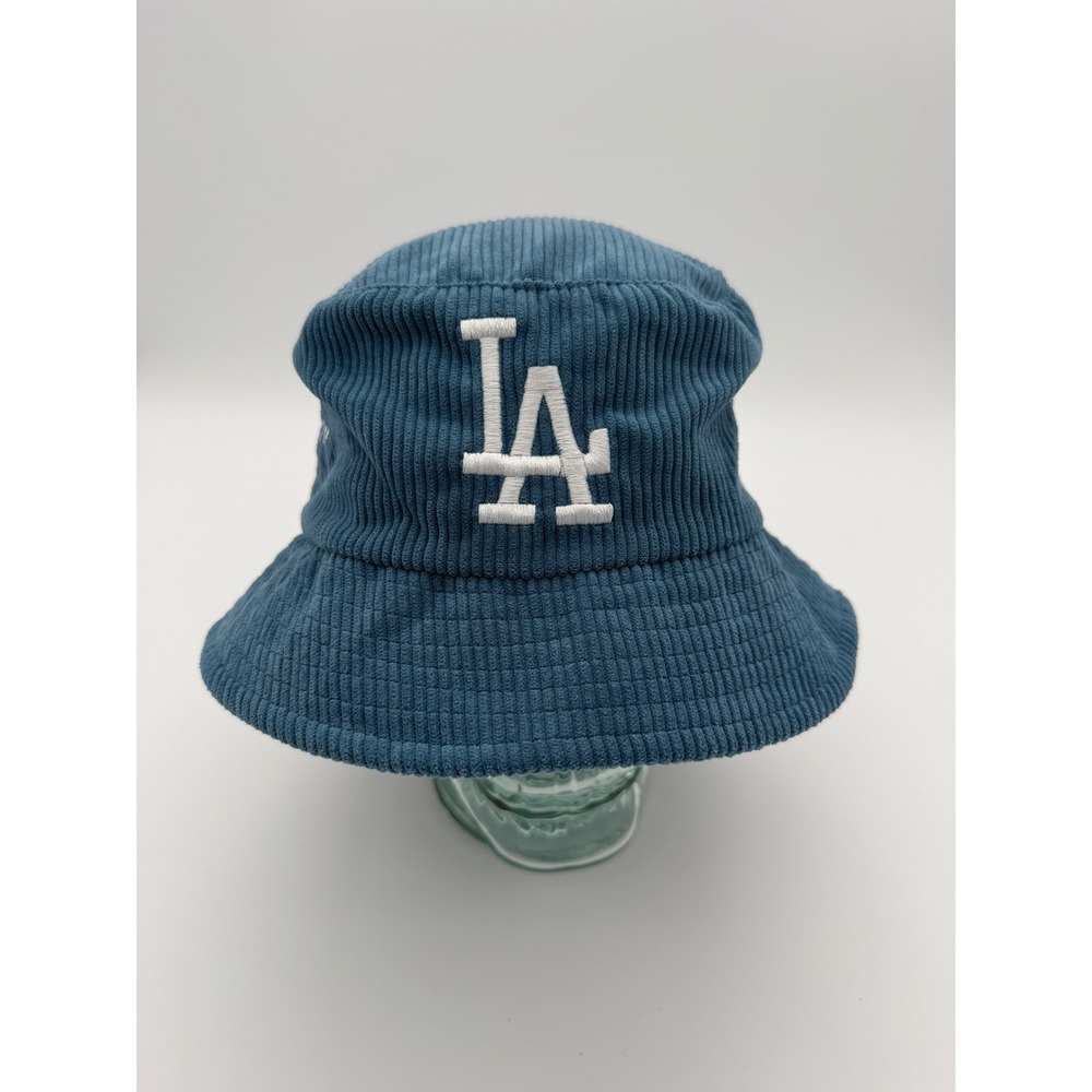 LA Dodgers Logo Men's Blue Corduroy Bucket Hat Cap Retro 80s Hip Hop Street SGA - Picture 1 of 5